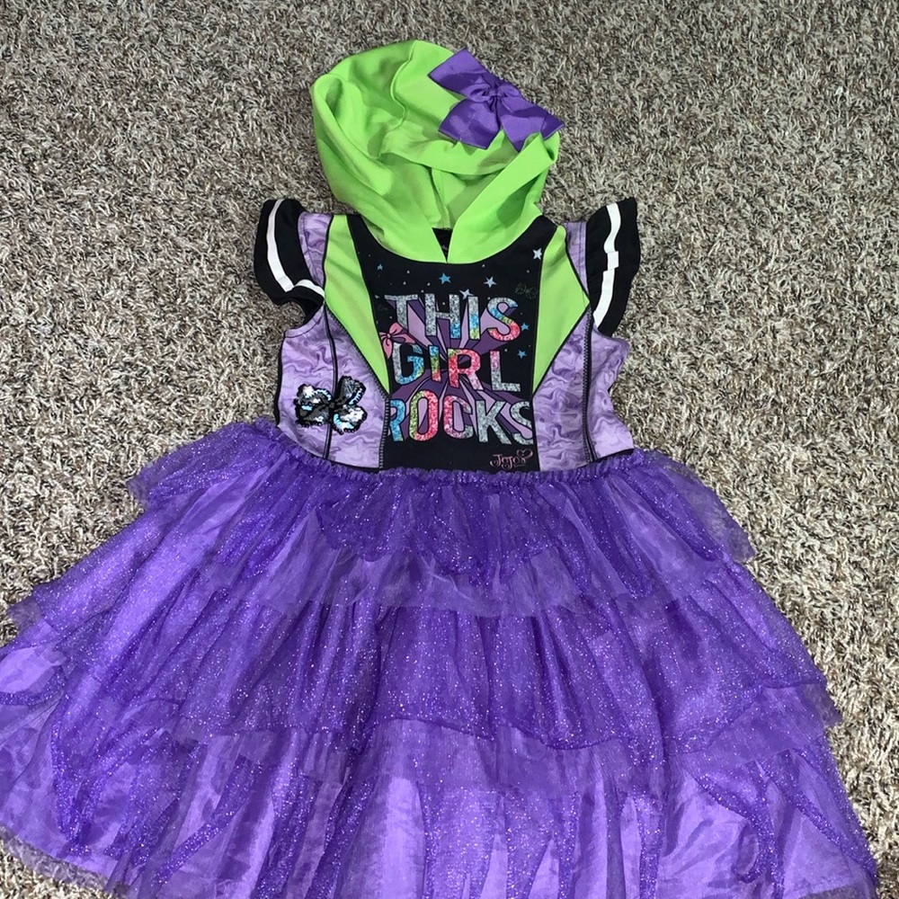 Jojo Siwa dress with tulle skirt and hood - Size 6/6x